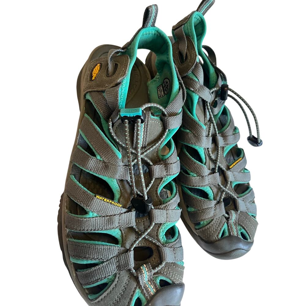 KEEN Whisper Women's Hiking Sandals Size 9 Grey Teal Waterproof Outdoor 1003717